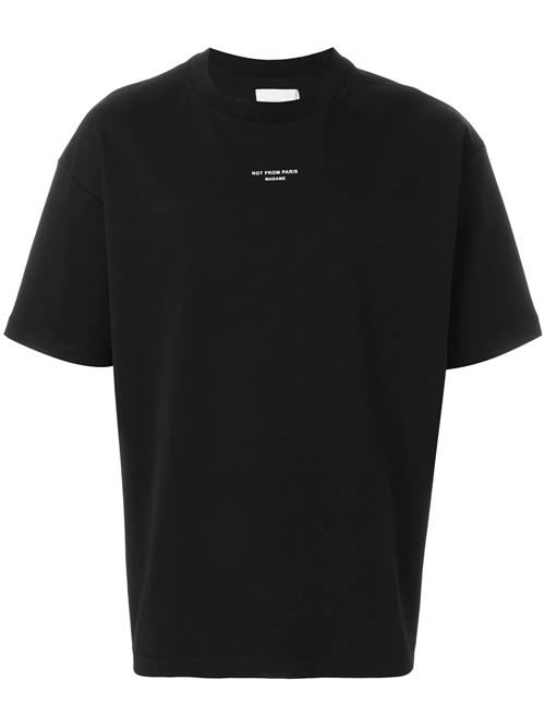 Black cotton logo print t-shirt DRÔLE DE MONSIEUR | PERMP01BL